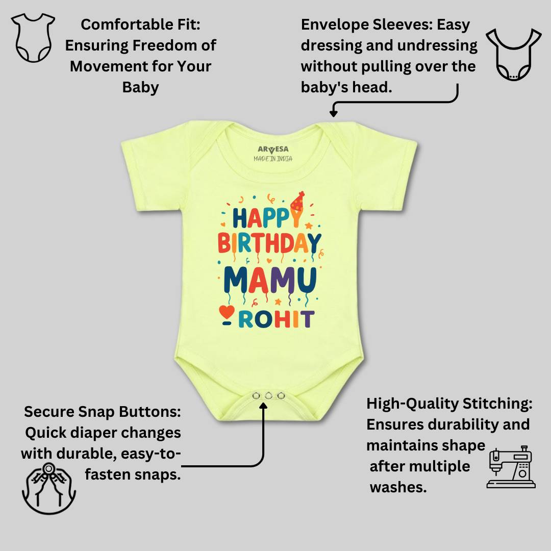 Arvesa Happy Birthday Mamu Baby Boy & Girl Dress