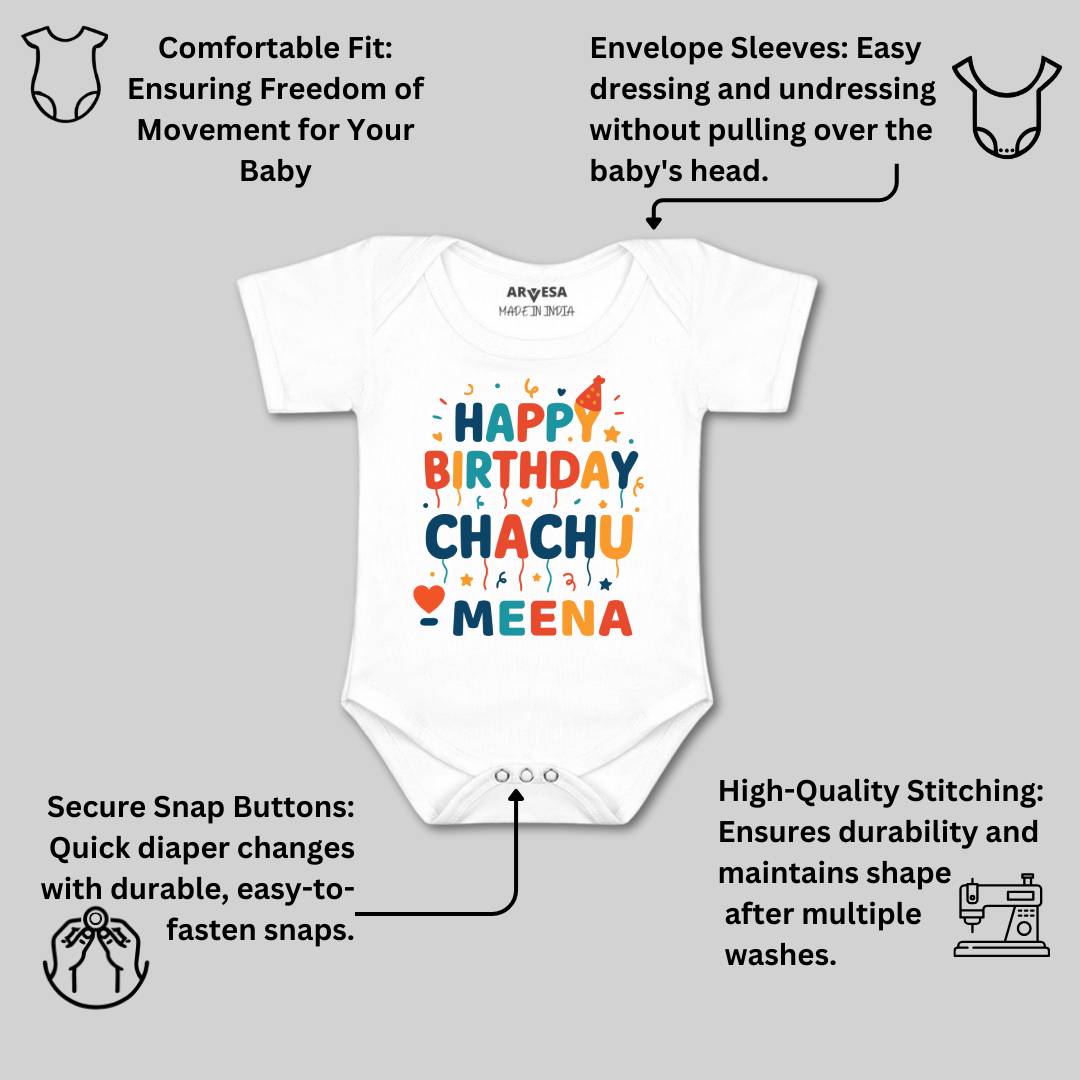 Arvesa Happy Birthday Chachu Baby Boy & Girl Dress