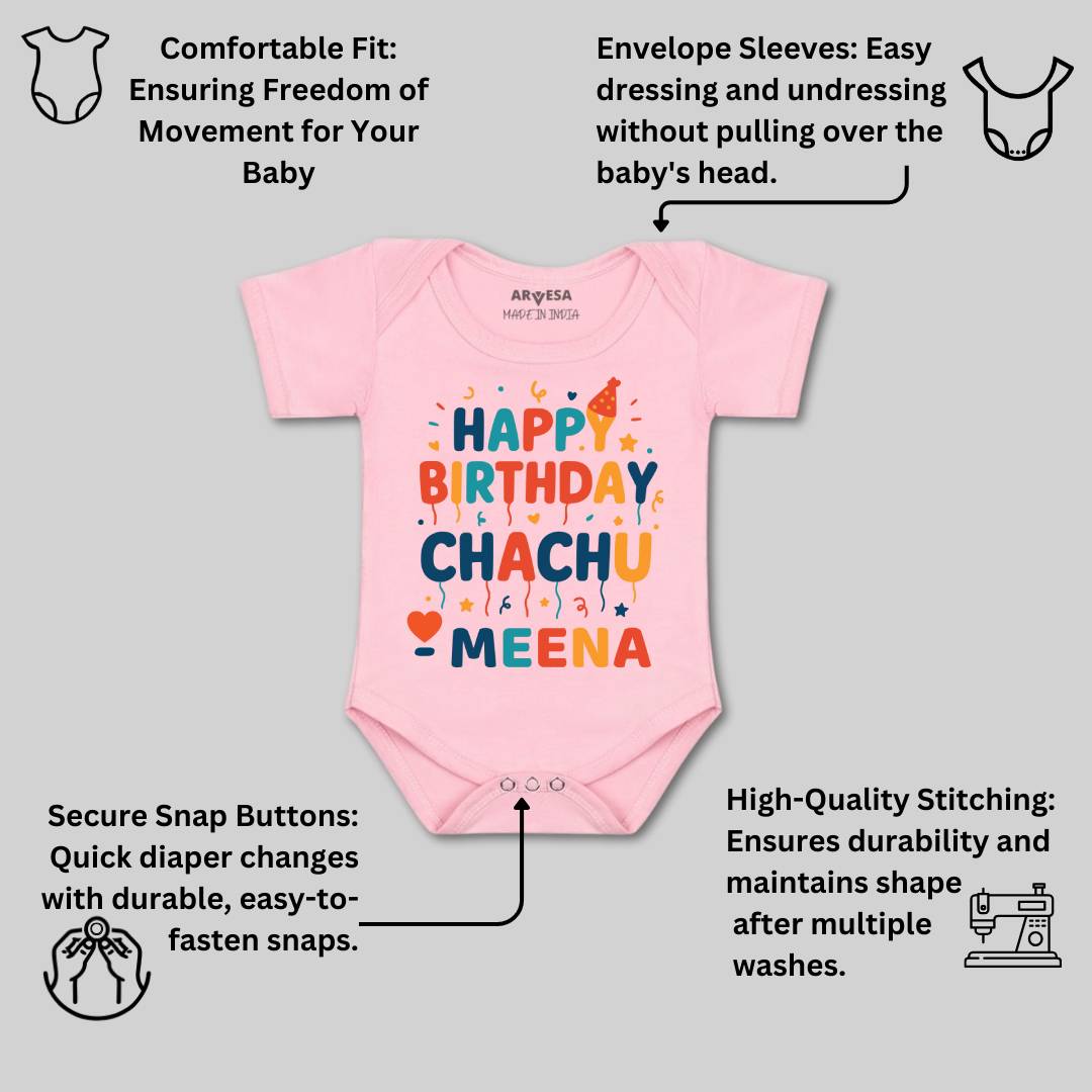 Arvesa Happy Birthday Chachu Baby Boy & Girl Dress