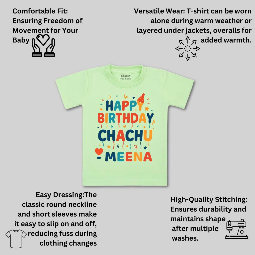 Arvesa Happy Birthday Chachu Baby Boy & Girl Dress