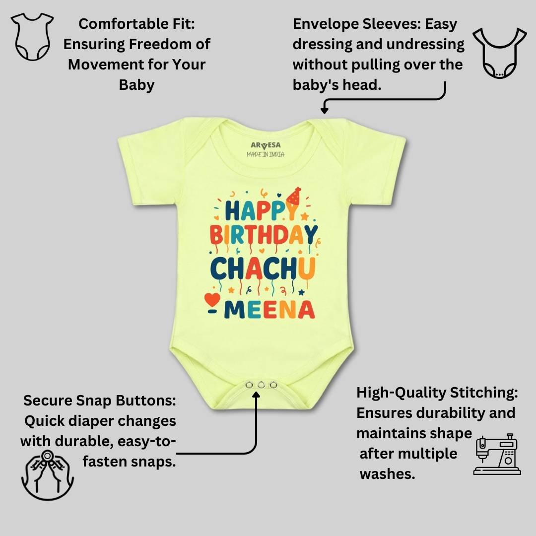 Arvesa Happy Birthday Chachu Baby Boy & Girl Dress