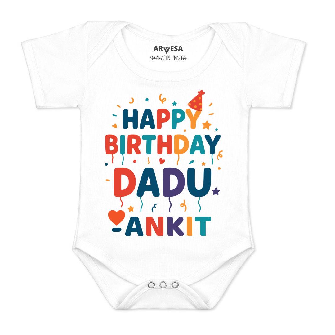 Arvesa Happy Birthday Dadu Baby Boy & Girl Dress