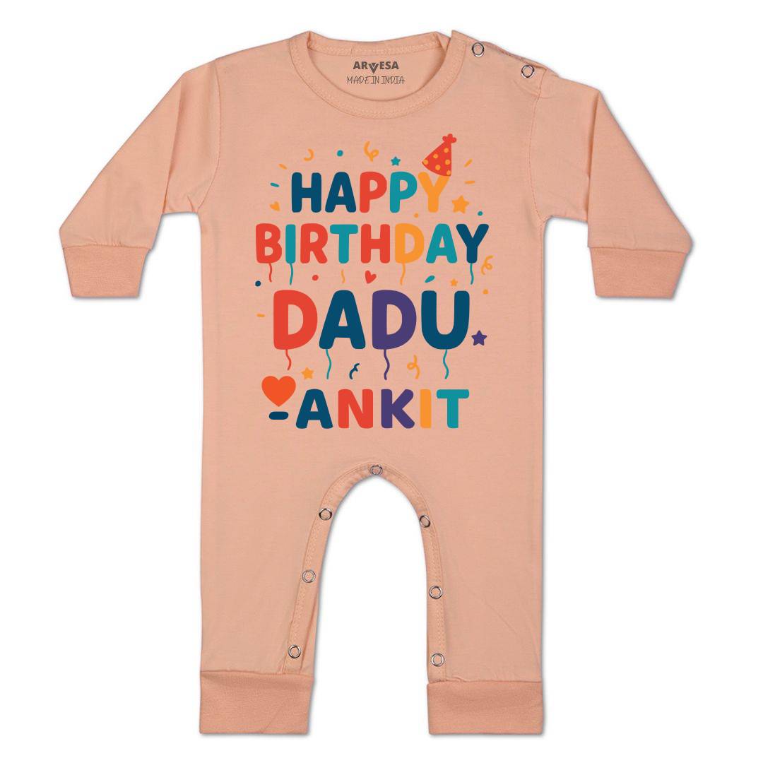 Arvesa Happy Birthday Dadu Baby Boy & Girl Dress