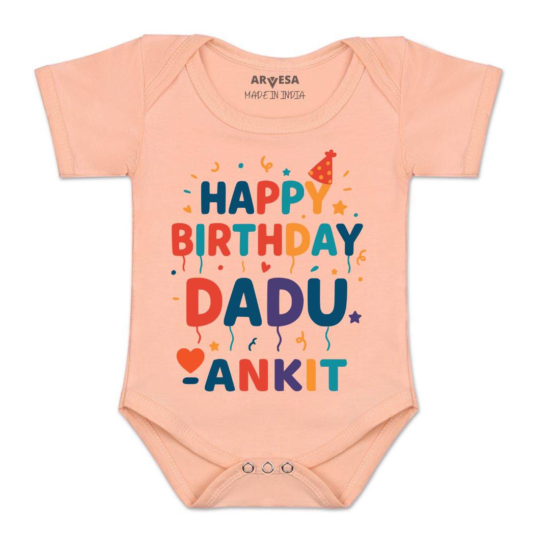 Arvesa Happy Birthday Dadu Baby Boy & Girl Dress