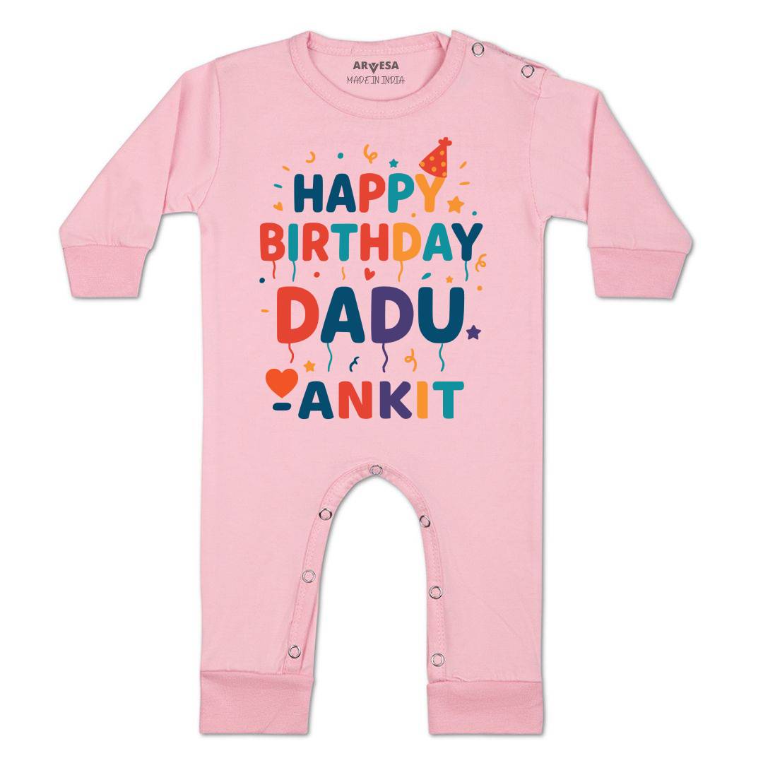 Arvesa Happy Birthday Dadu Baby Boy & Girl Dress