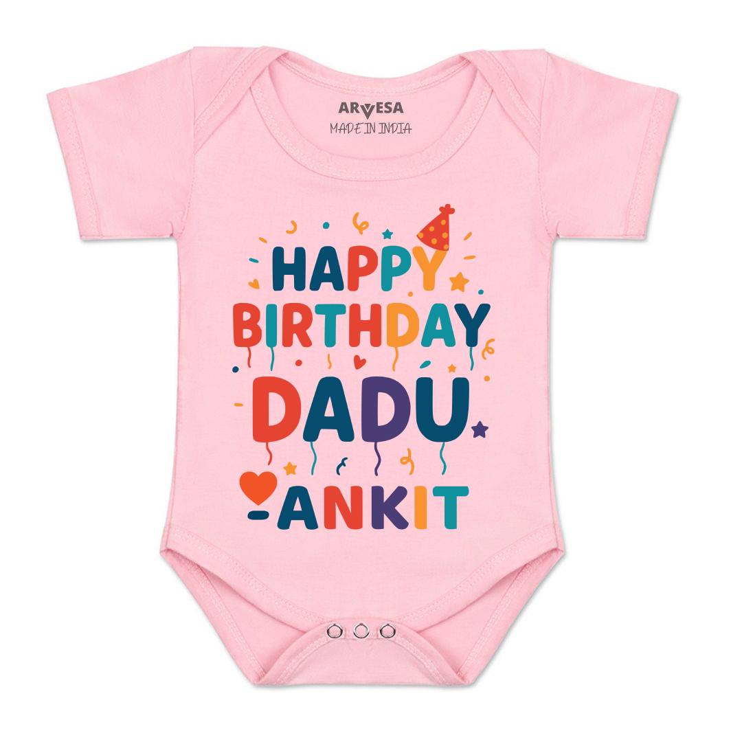 Arvesa Happy Birthday Dadu Baby Boy & Girl Dress