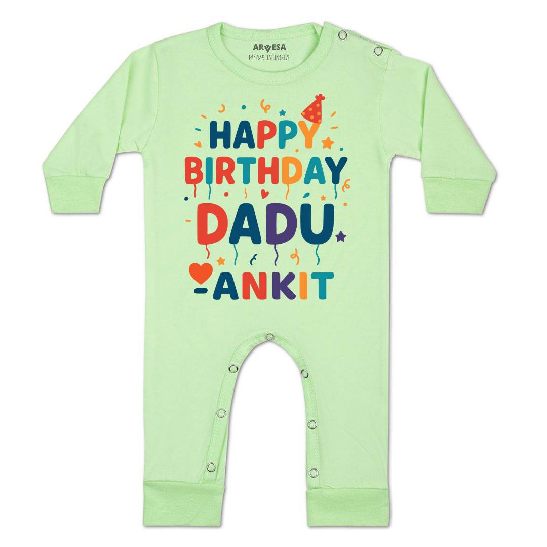 Arvesa Happy Birthday Dadu Baby Boy & Girl Dress