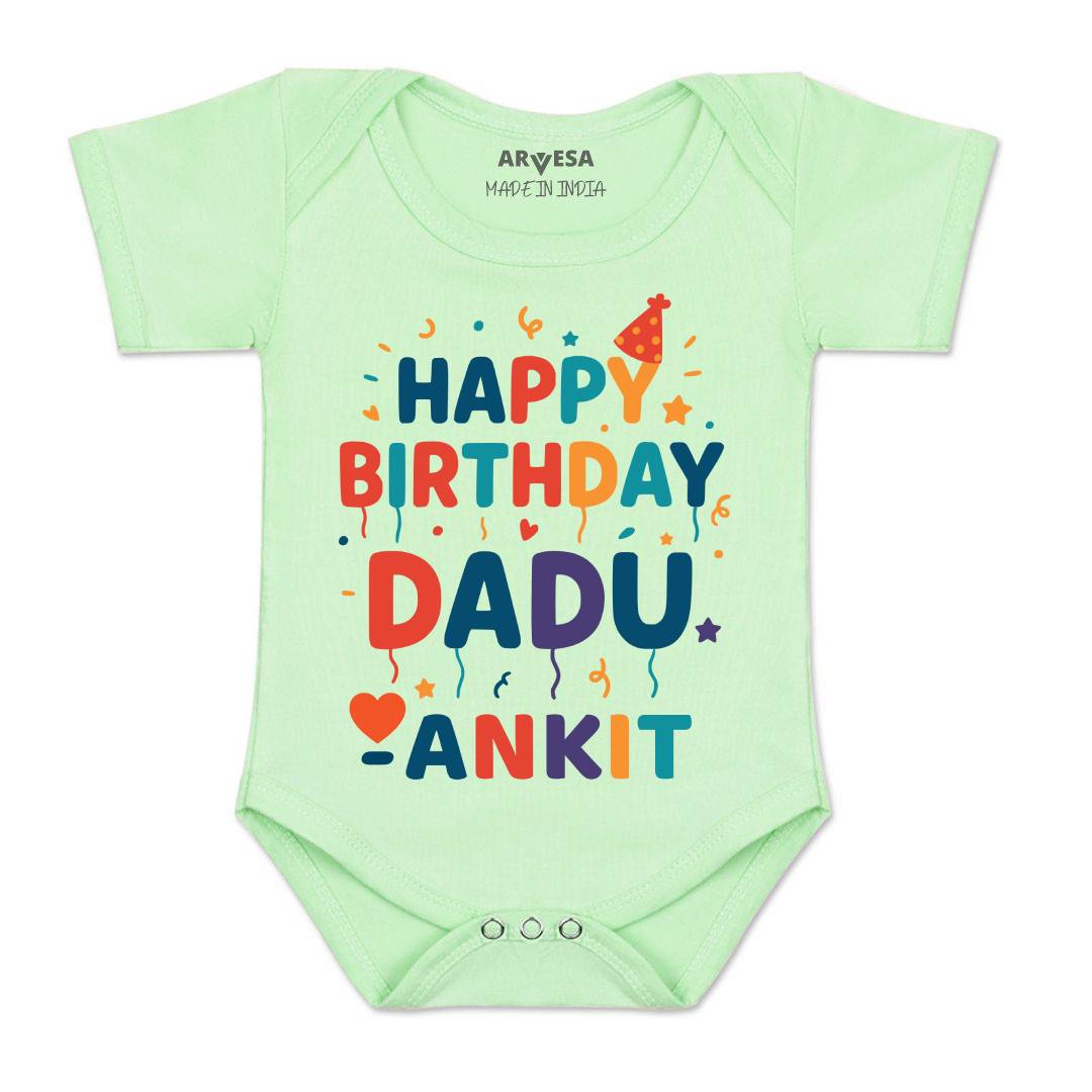 Arvesa Happy Birthday Dadu Baby Boy & Girl Dress