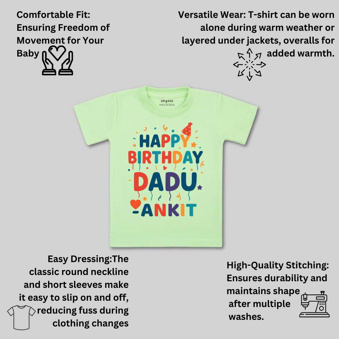 Arvesa Happy Birthday Dadu Baby Boy & Girl Dress