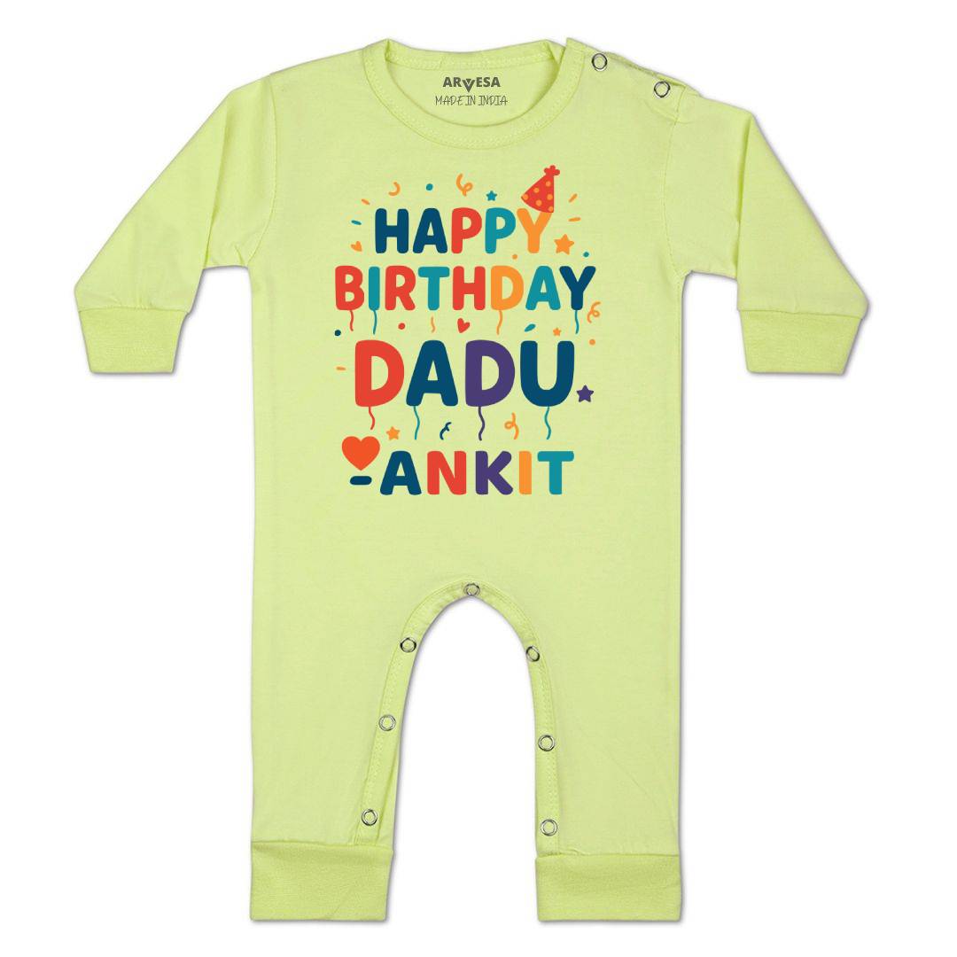 Arvesa Happy Birthday Dadu Baby Boy & Girl Dress