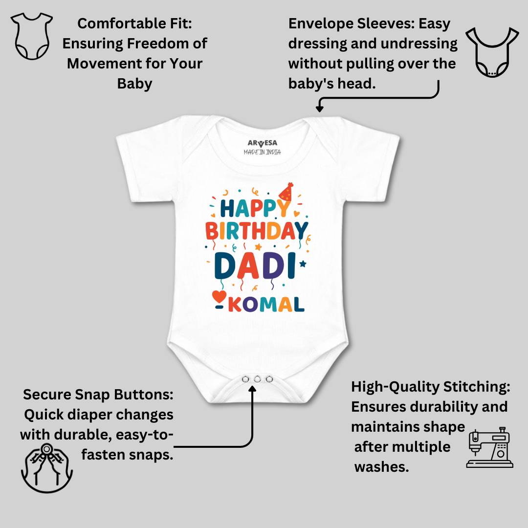 Arvesa Happy Birthday Dadi Baby Boy & Girl Dress