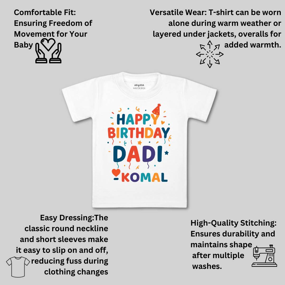 Arvesa Happy Birthday Dadi Baby Boy & Girl Dress