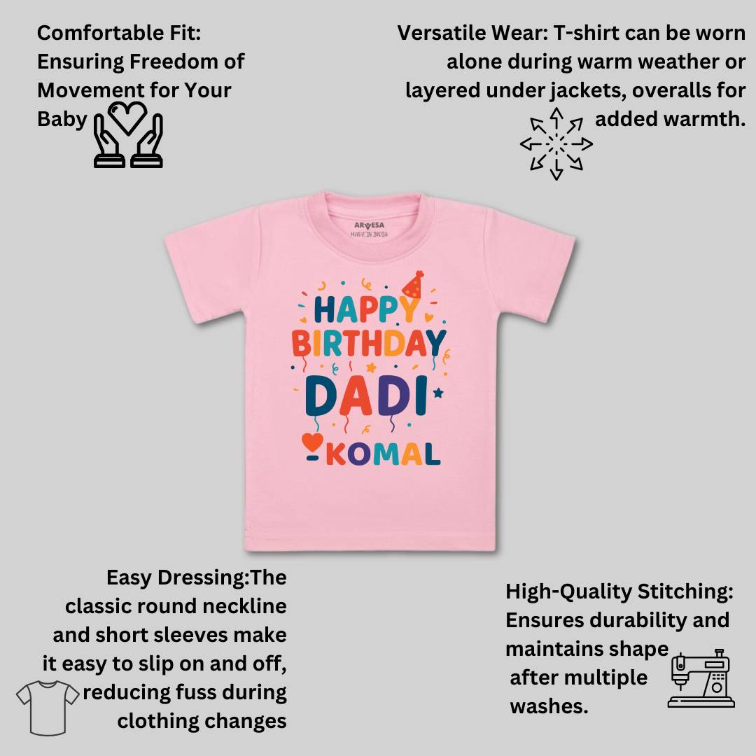 Arvesa Happy Birthday Dadi Baby Boy & Girl Dress