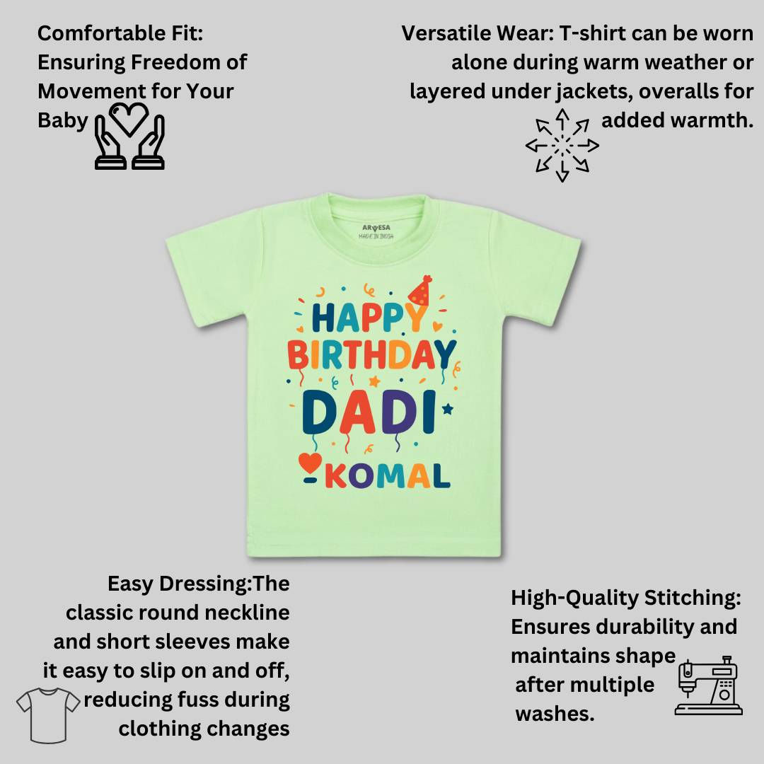 Arvesa Happy Birthday Dadi Baby Boy & Girl Dress