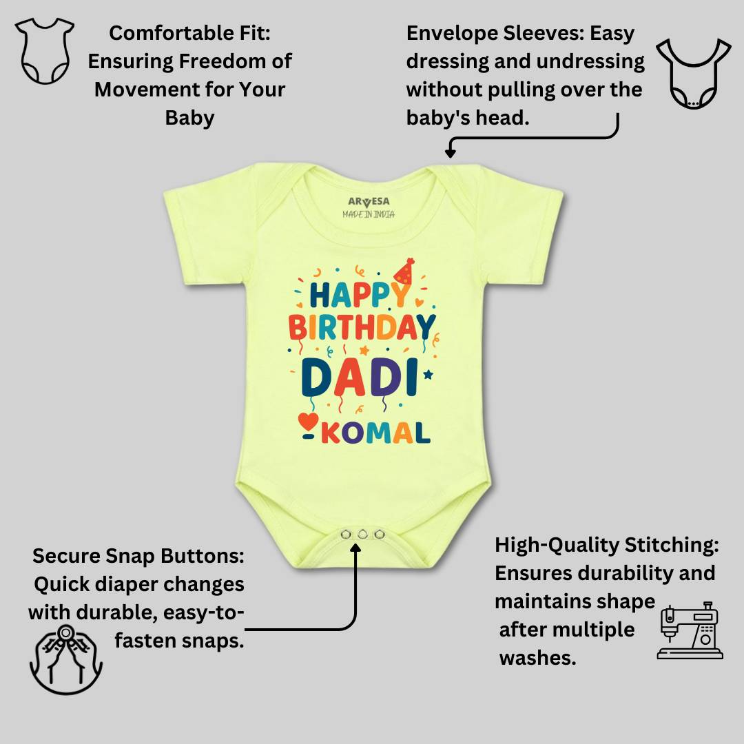 Arvesa Happy Birthday Dadi Baby Boy & Girl Dress