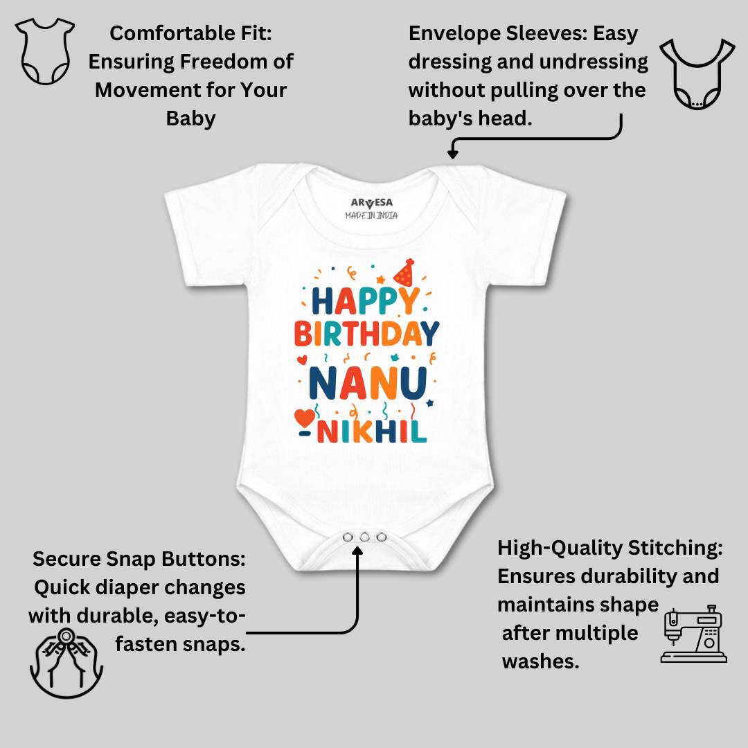 Arvesa Happy Birthday Nanu Baby Boy & Girl Dress