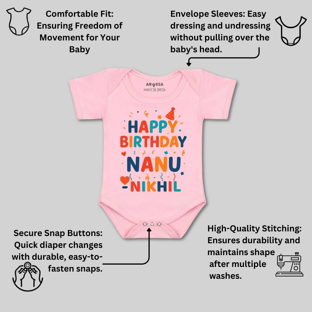 Arvesa Happy Birthday Nanu Baby Boy & Girl Dress