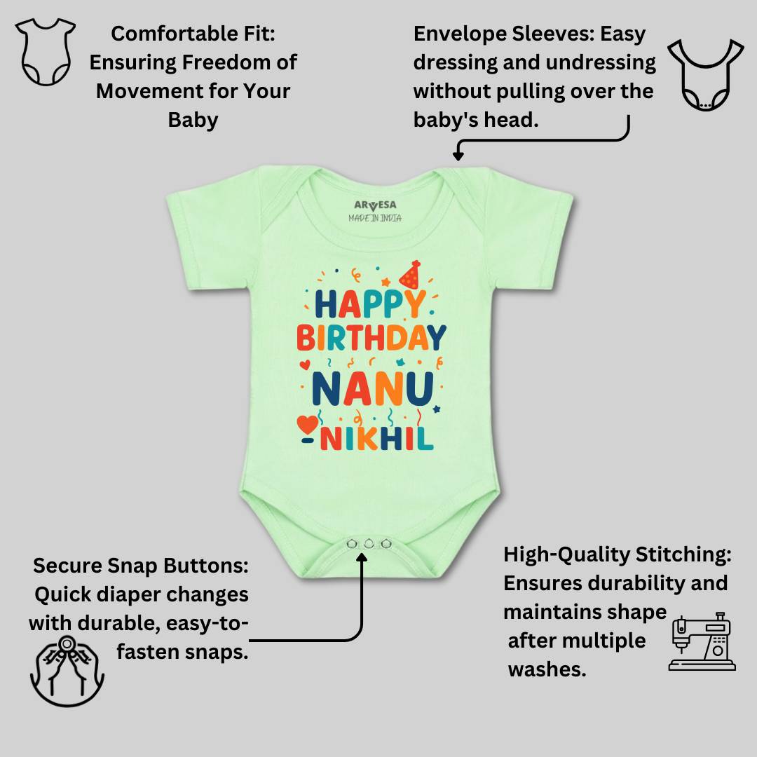 Arvesa Happy Birthday Nanu Baby Boy & Girl Dress