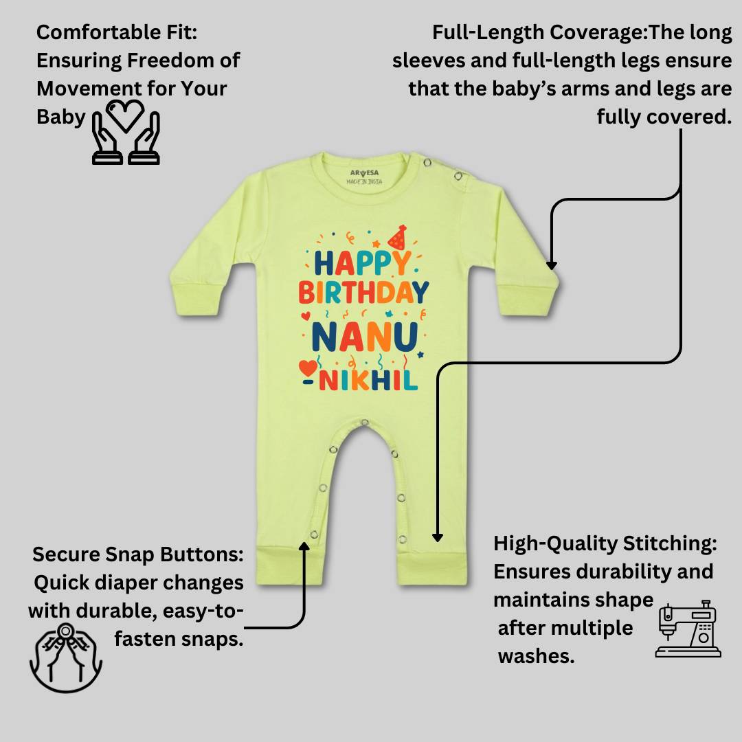 Arvesa Happy Birthday Nanu Baby Boy & Girl Dress