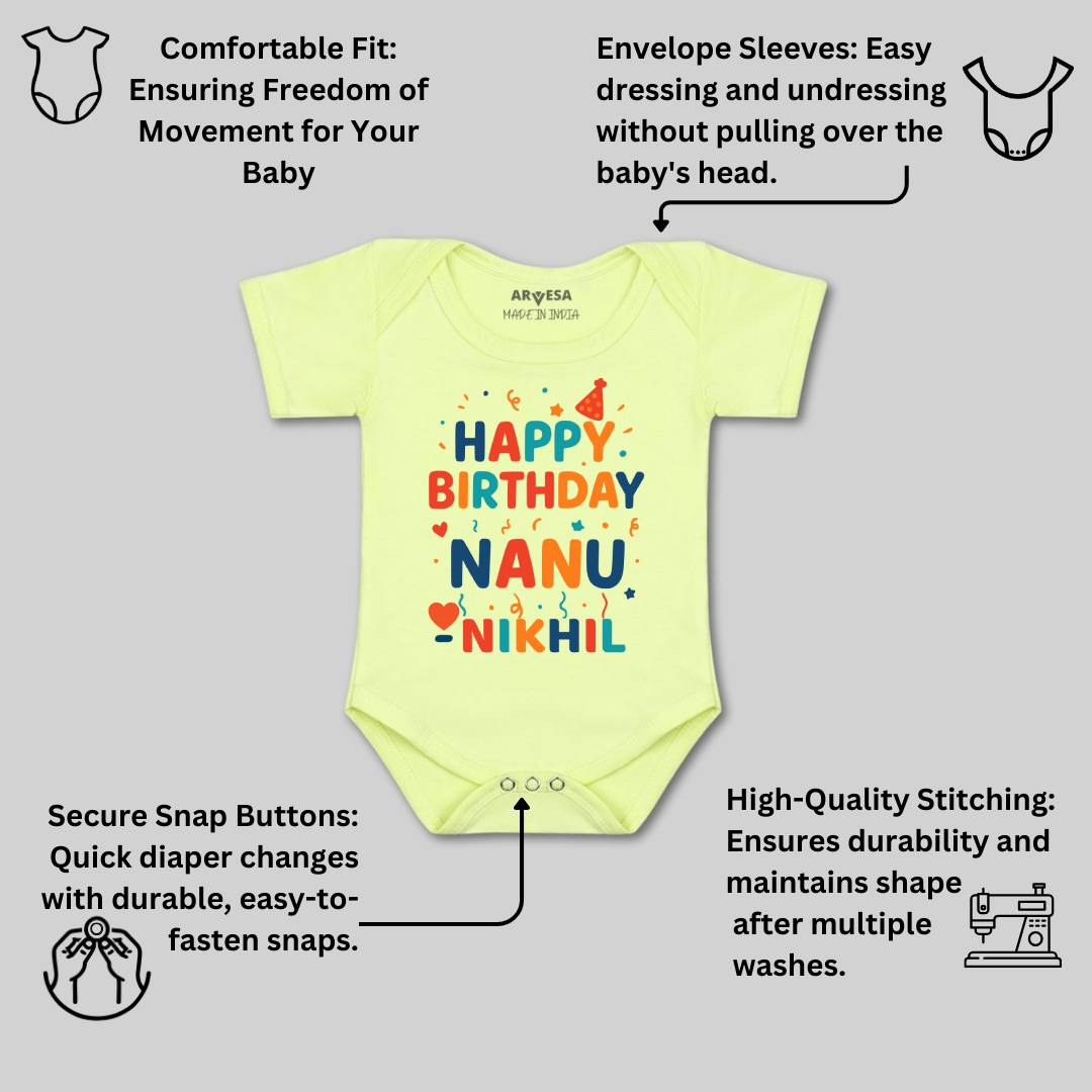 Arvesa Happy Birthday Nanu Baby Boy & Girl Dress