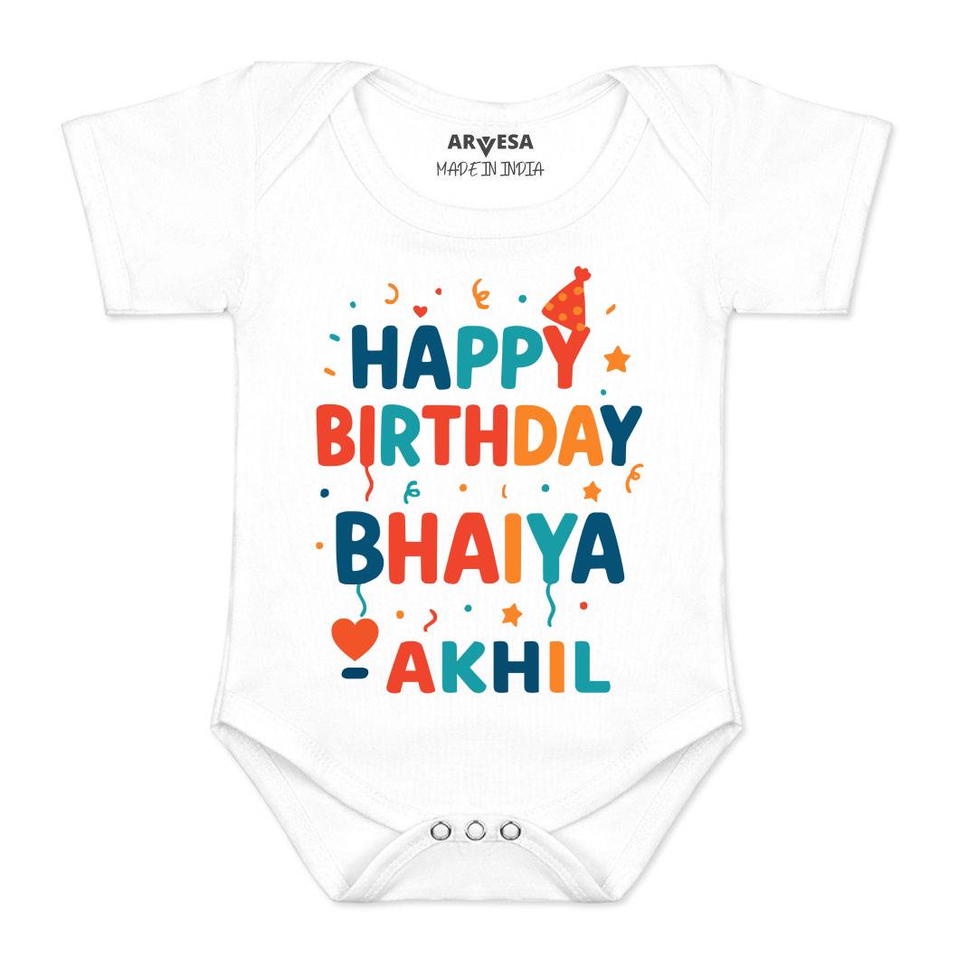 Arvesa Happy Birthday Bhaiya Baby Boy & Girl Dress