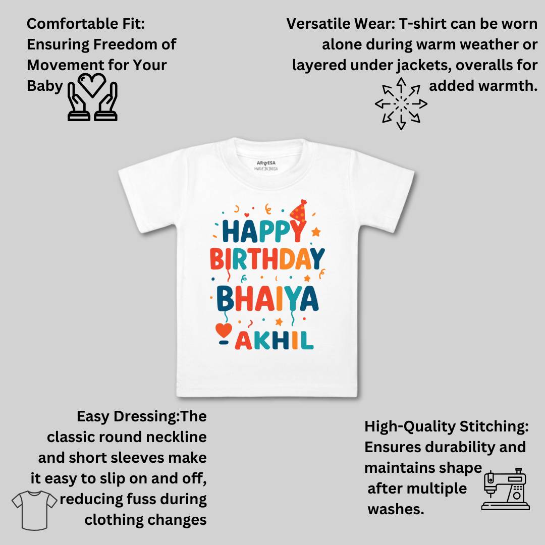 Arvesa Happy Birthday Bhaiya Baby Boy & Girl Dress