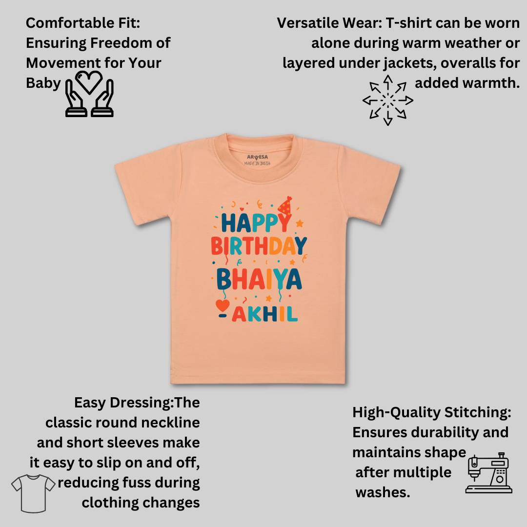 Arvesa Happy Birthday Bhaiya Baby Boy & Girl Dress