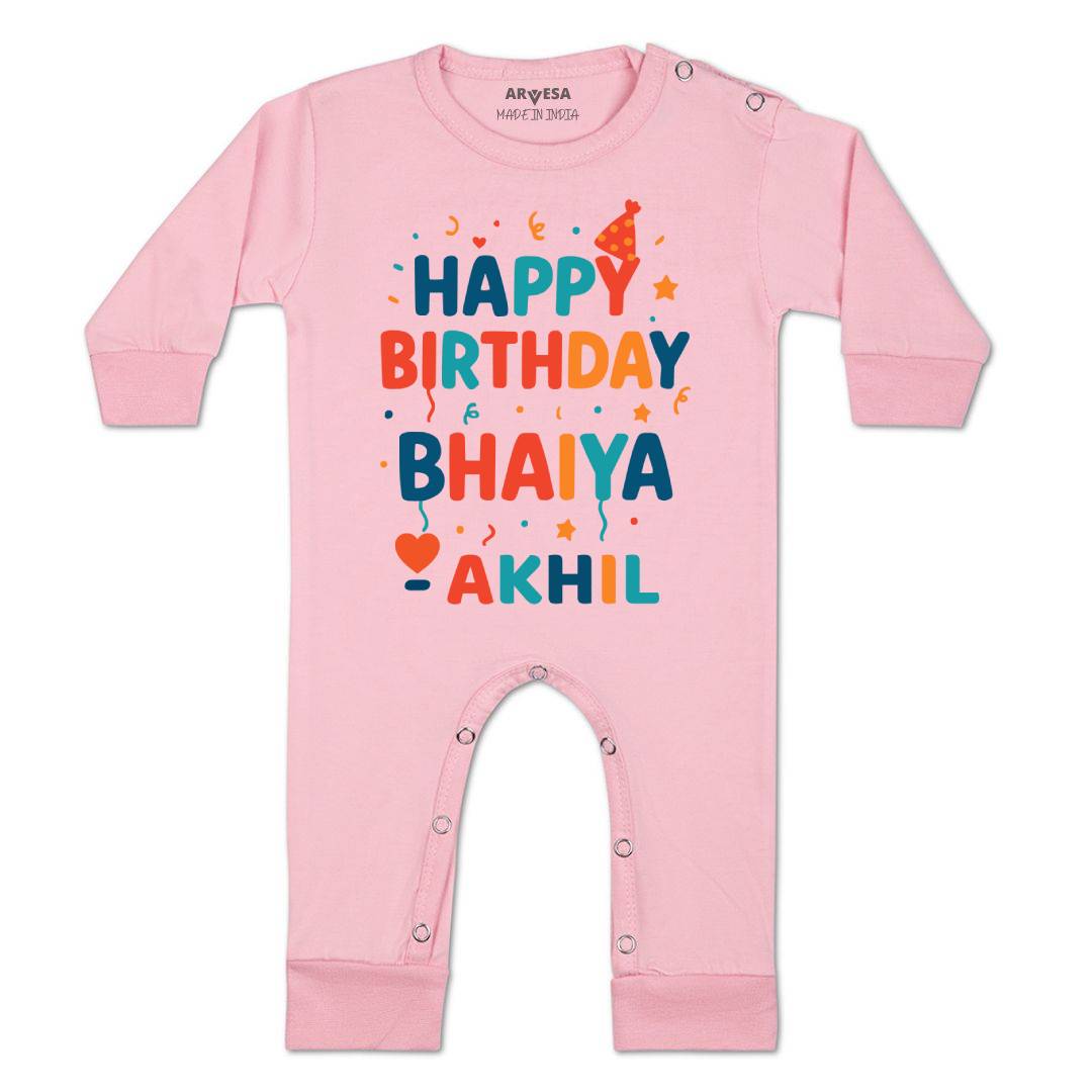 Arvesa Happy Birthday Bhaiya Baby Boy & Girl Dress