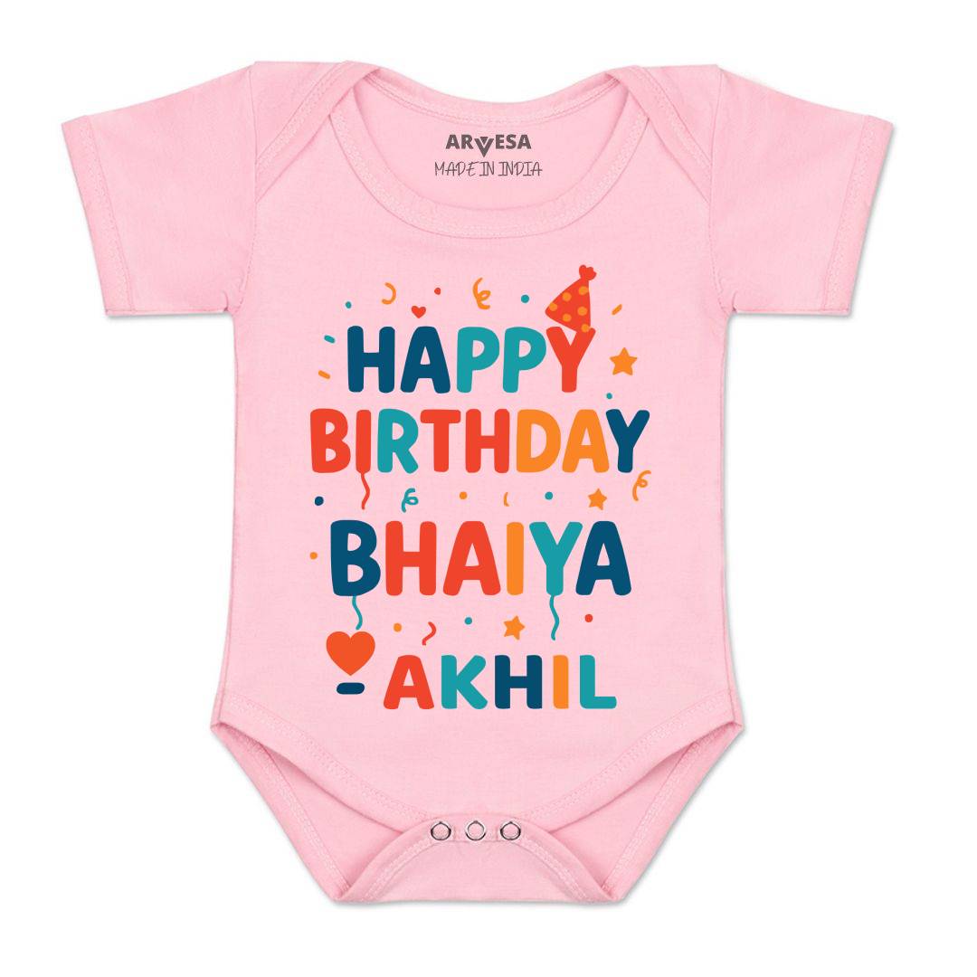 Arvesa Happy Birthday Bhaiya Baby Boy & Girl Dress