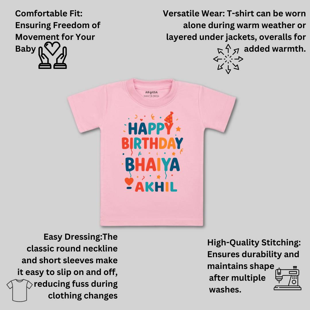 Arvesa Happy Birthday Bhaiya Baby Boy & Girl Dress