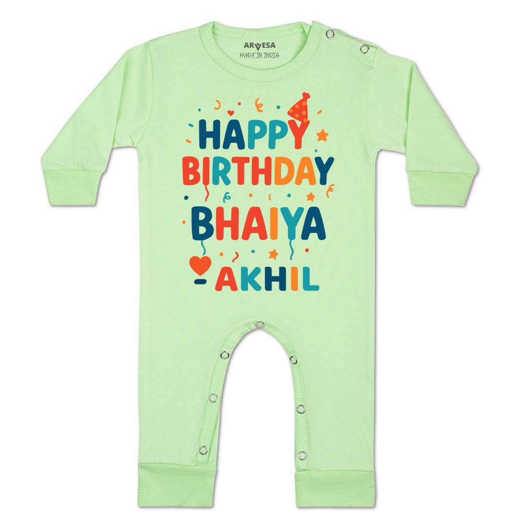 Arvesa Happy Birthday Bhaiya Baby Boy & Girl Dress