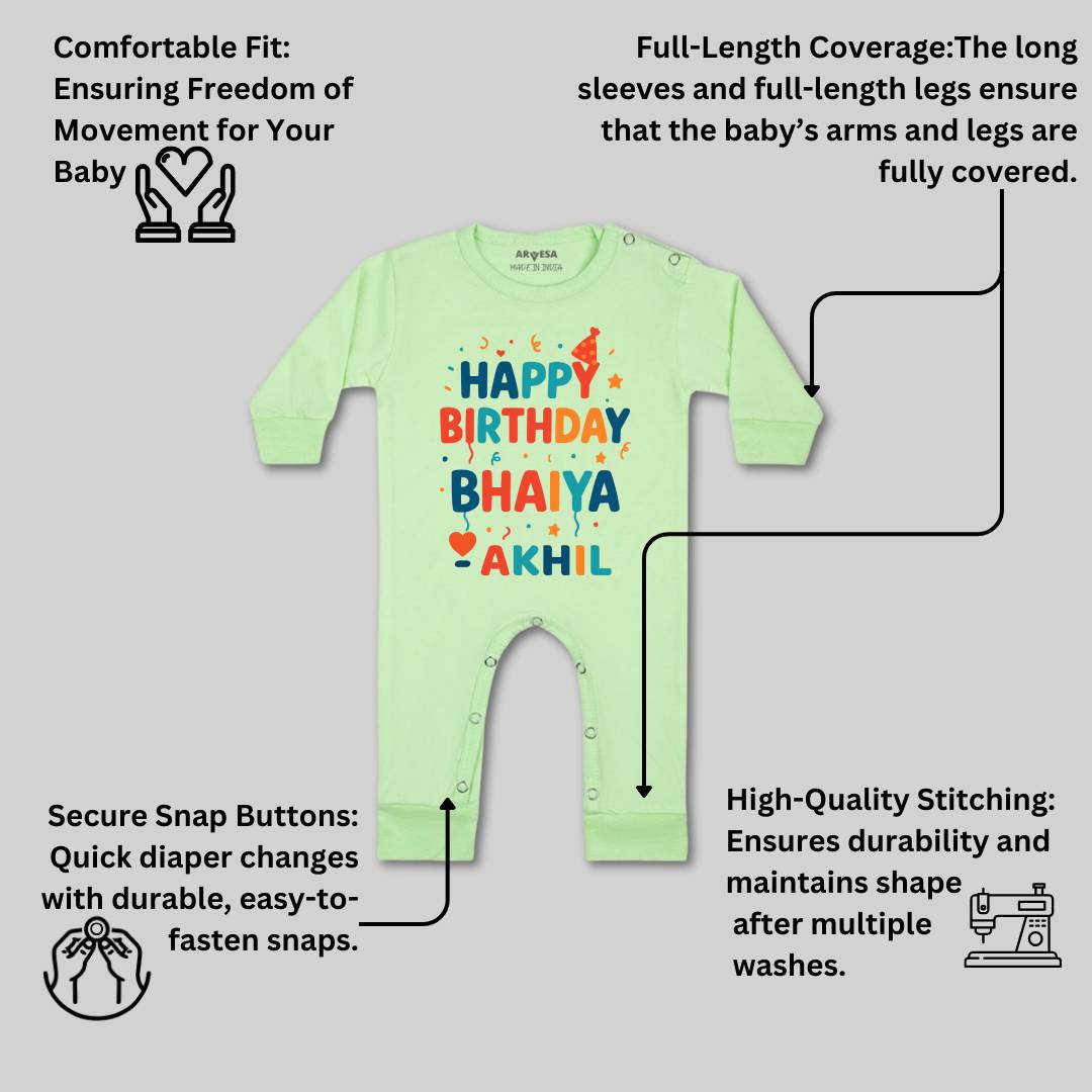 Arvesa Happy Birthday Bhaiya Baby Boy & Girl Dress
