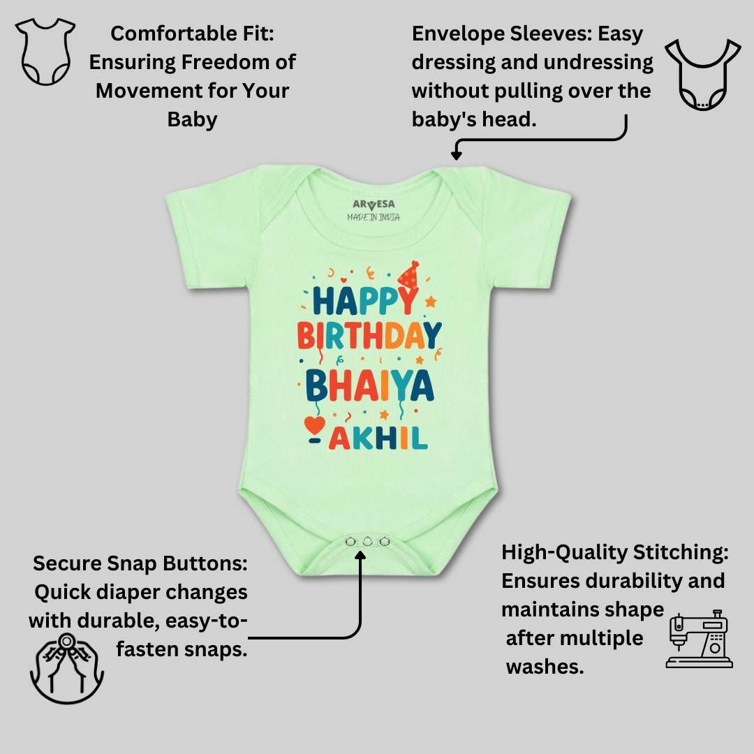 Arvesa Happy Birthday Bhaiya Baby Boy & Girl Dress