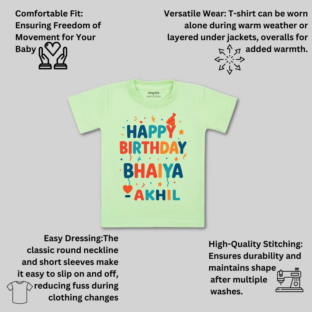 Arvesa Happy Birthday Bhaiya Baby Boy & Girl Dress