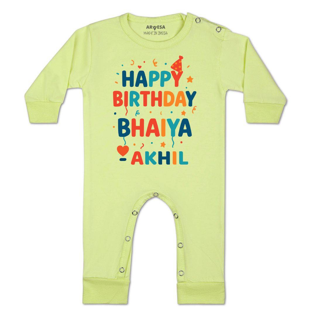 Arvesa Happy Birthday Bhaiya Baby Boy & Girl Dress