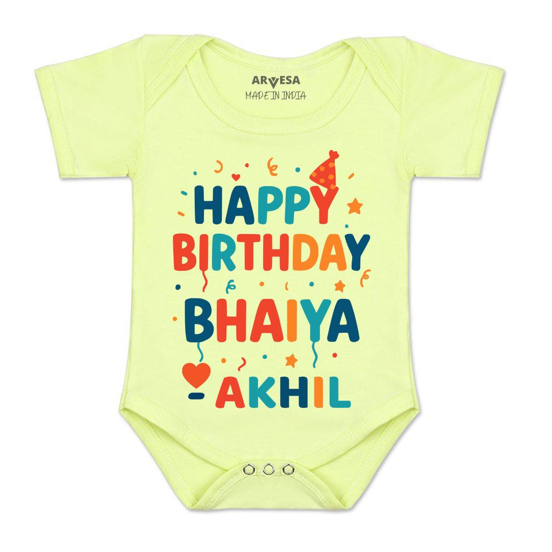 Arvesa Happy Birthday Bhaiya Baby Boy & Girl Dress