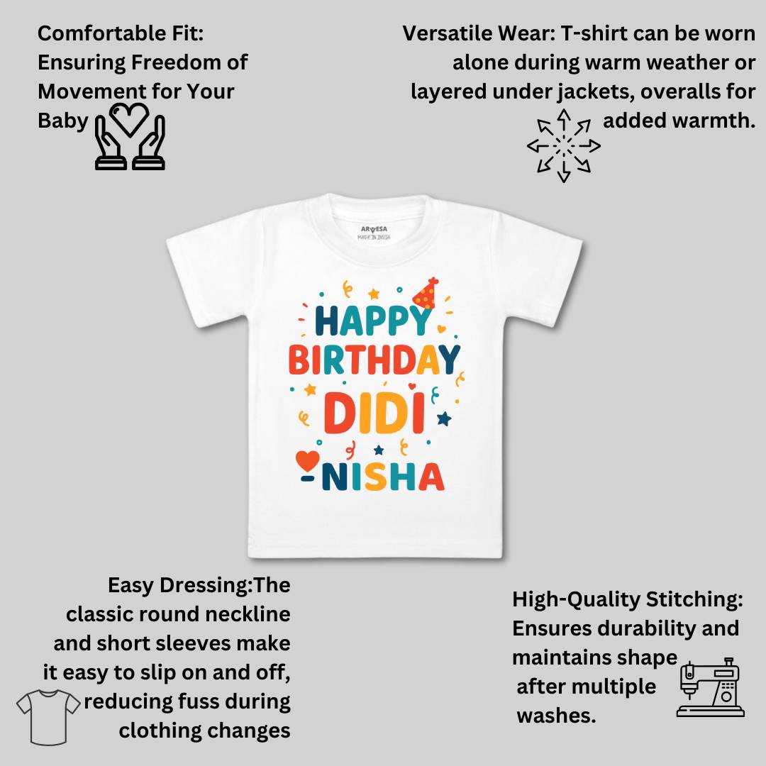 Arvesa Happy Birthday Didi Baby Boy & Girl Dress