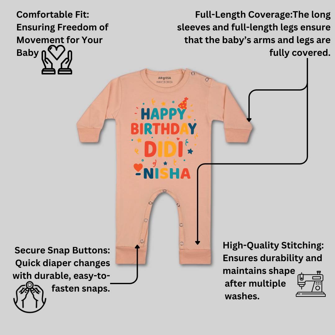 Arvesa Happy Birthday Didi Baby Boy & Girl Dress