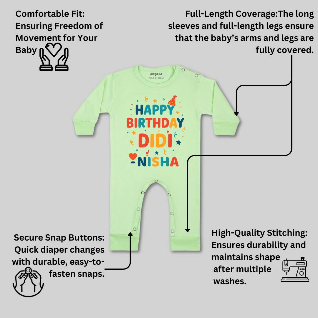 Arvesa Happy Birthday Didi Baby Boy & Girl Dress
