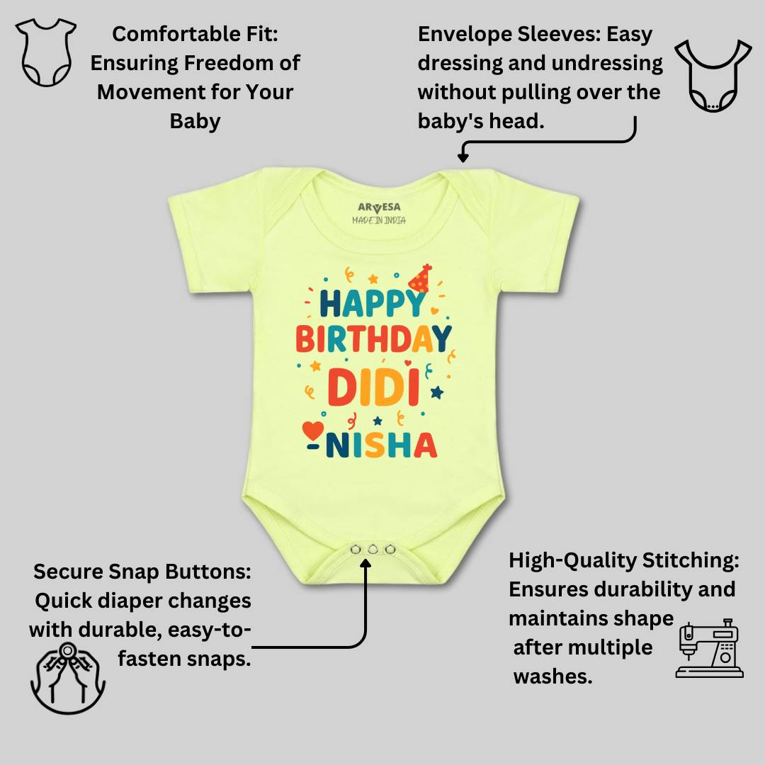 Arvesa Happy Birthday Didi Baby Boy & Girl Dress