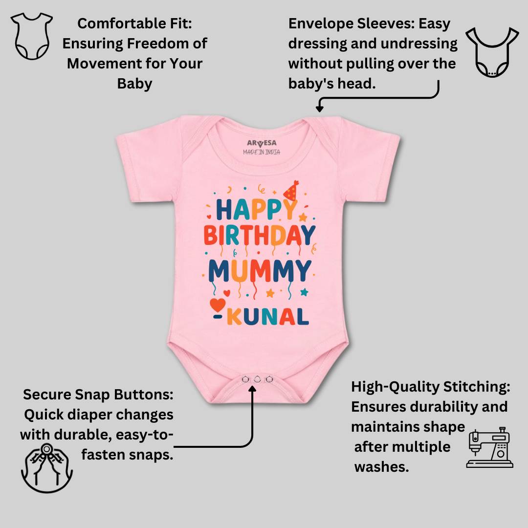Arvesa Happy Birthday Mummy Baby Boy & Girl Dress