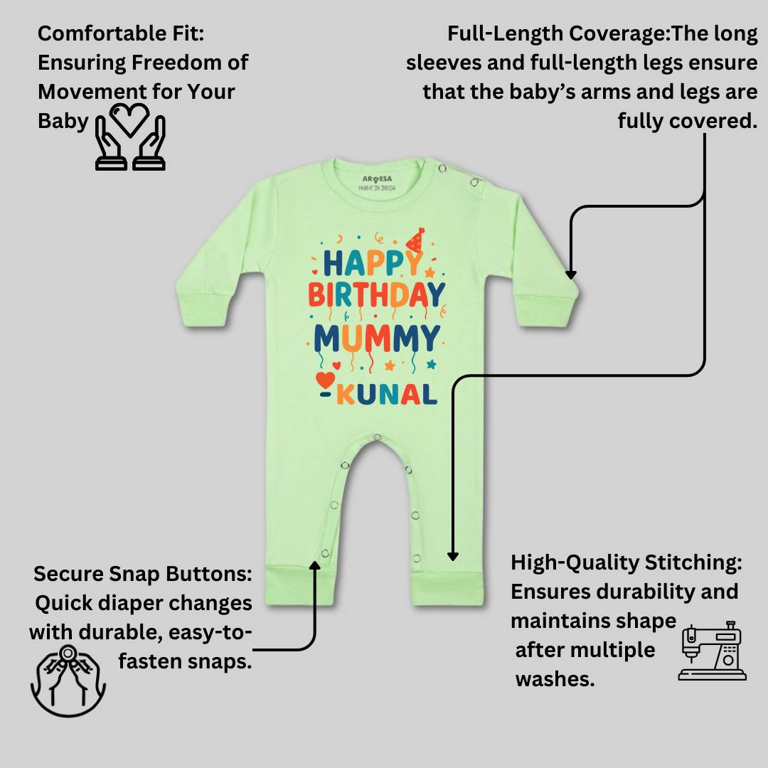 Arvesa Happy Birthday Mummy Baby Boy & Girl Dress