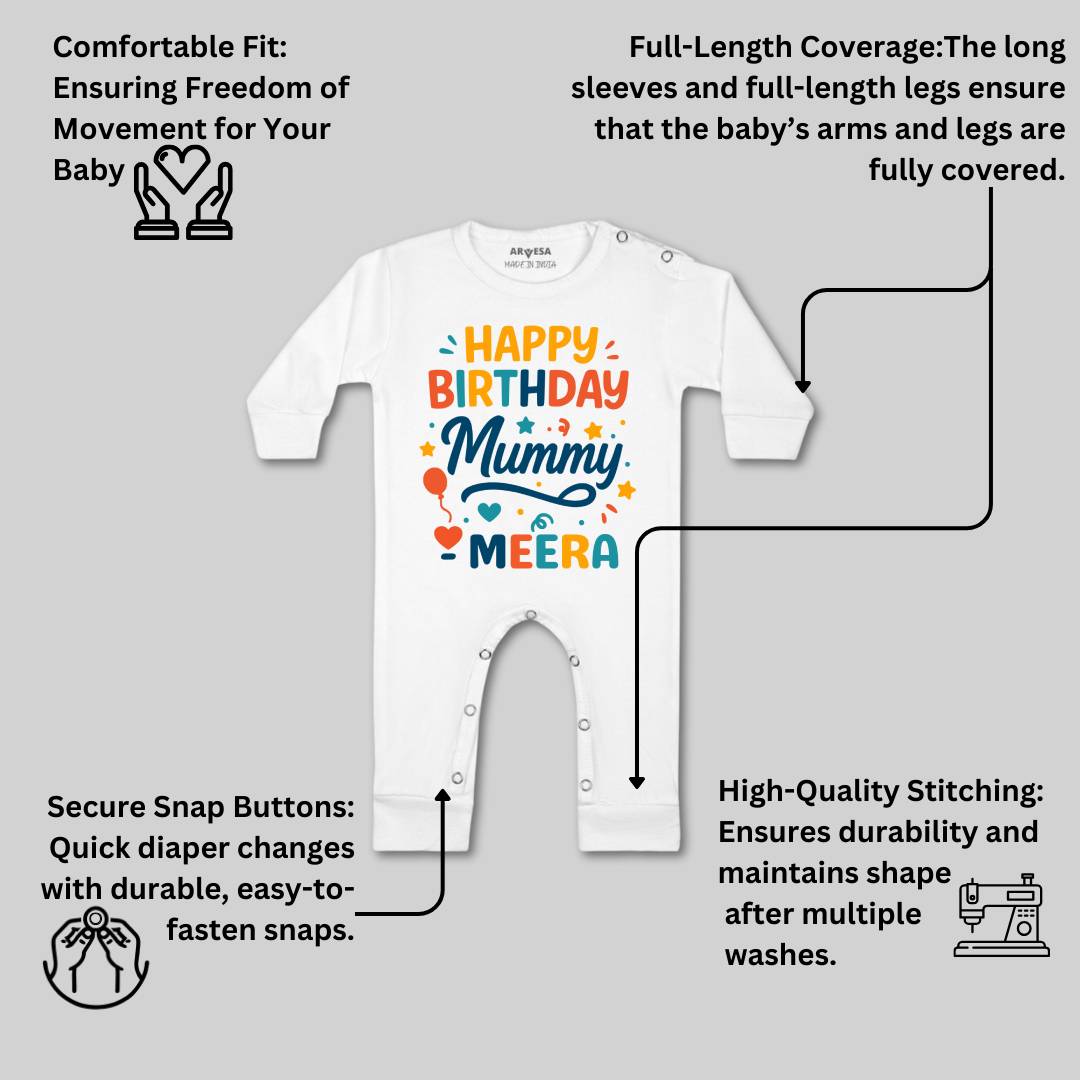 Arvesa Happy Birthday Mummy Baby Boy & Girl Dress