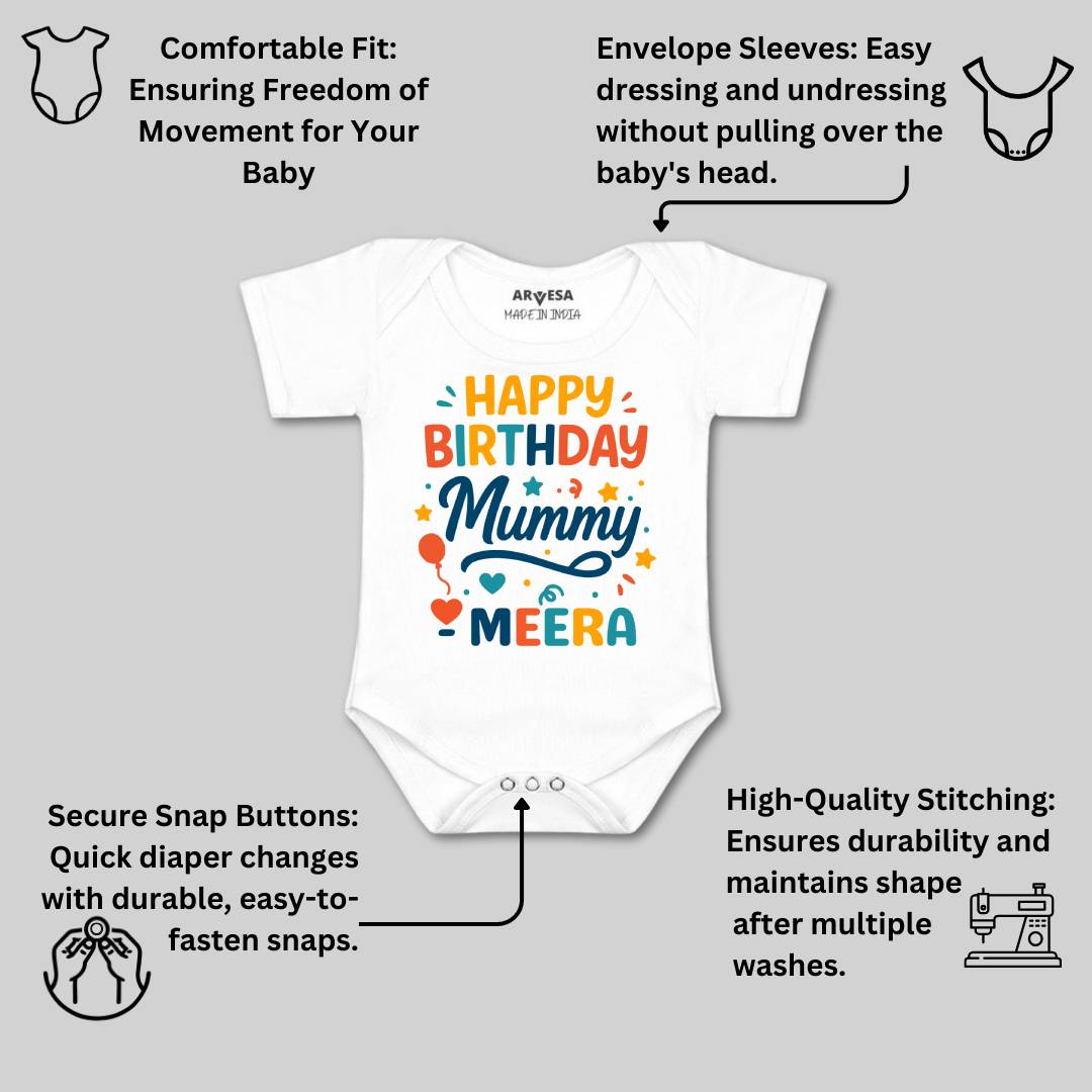 Arvesa Happy Birthday Mummy Baby Boy & Girl Dress