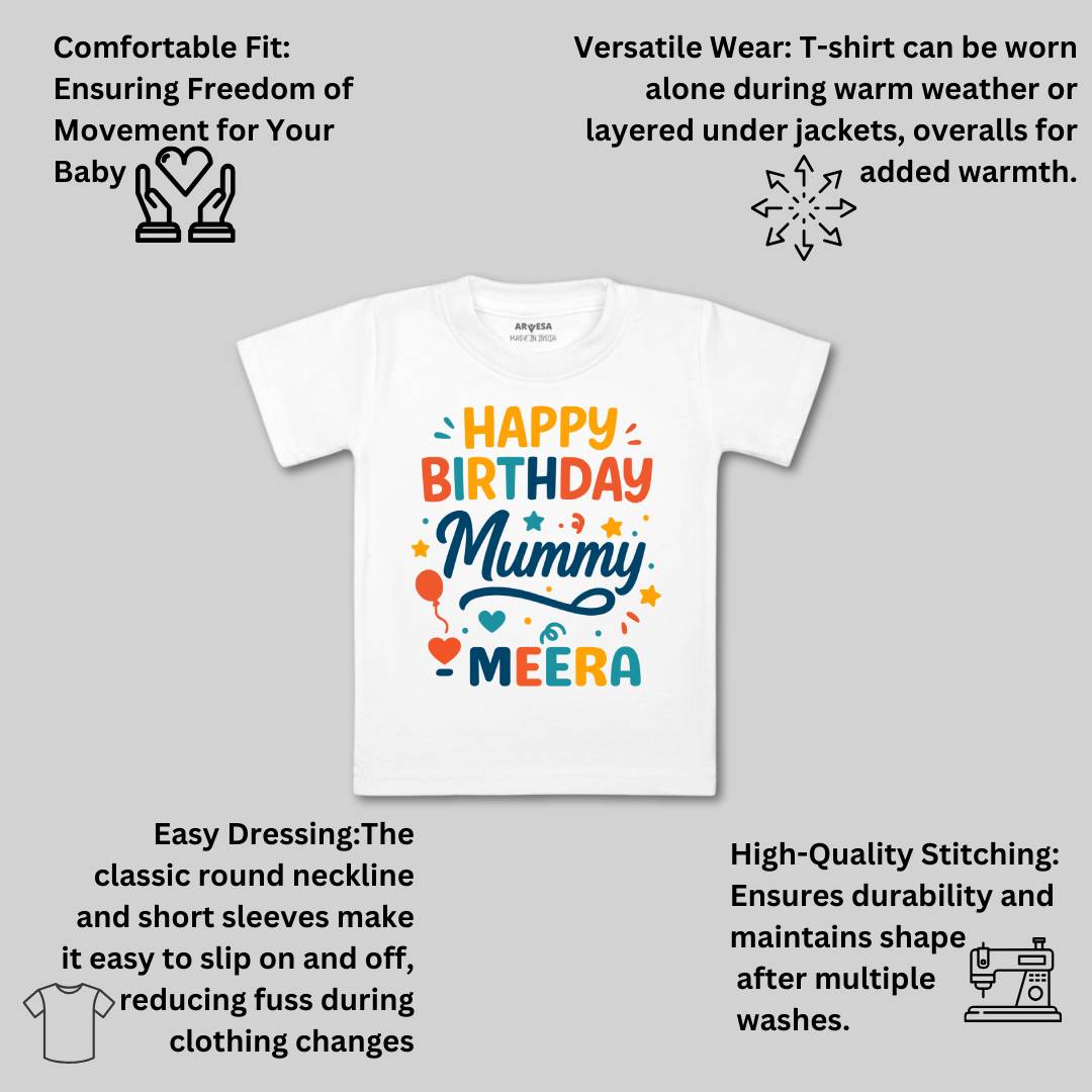 Arvesa Happy Birthday Mummy Baby Boy & Girl Dress