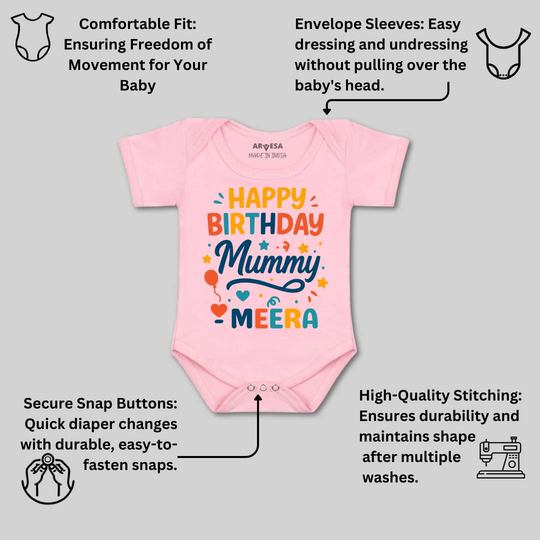 Arvesa Happy Birthday Mummy Baby Boy & Girl Dress