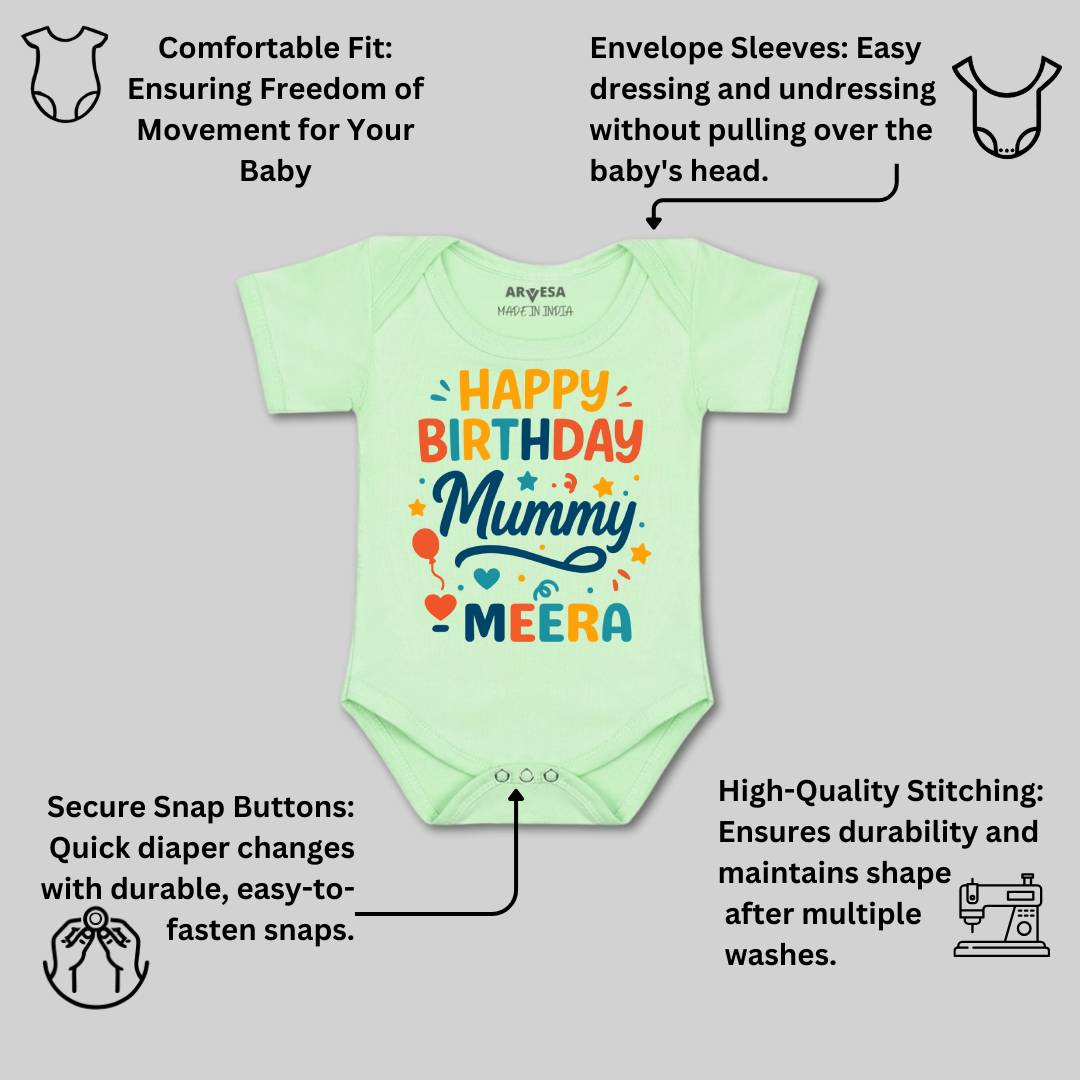 Arvesa Happy Birthday Mummy Baby Boy & Girl Dress