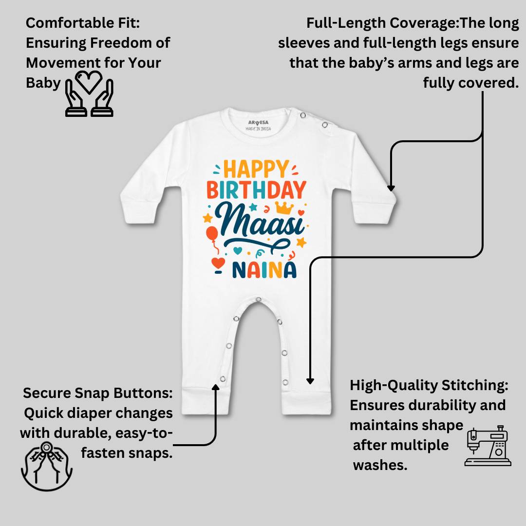 Arvesa Happy Birthday Maasi Baby Boy & Girl Dress