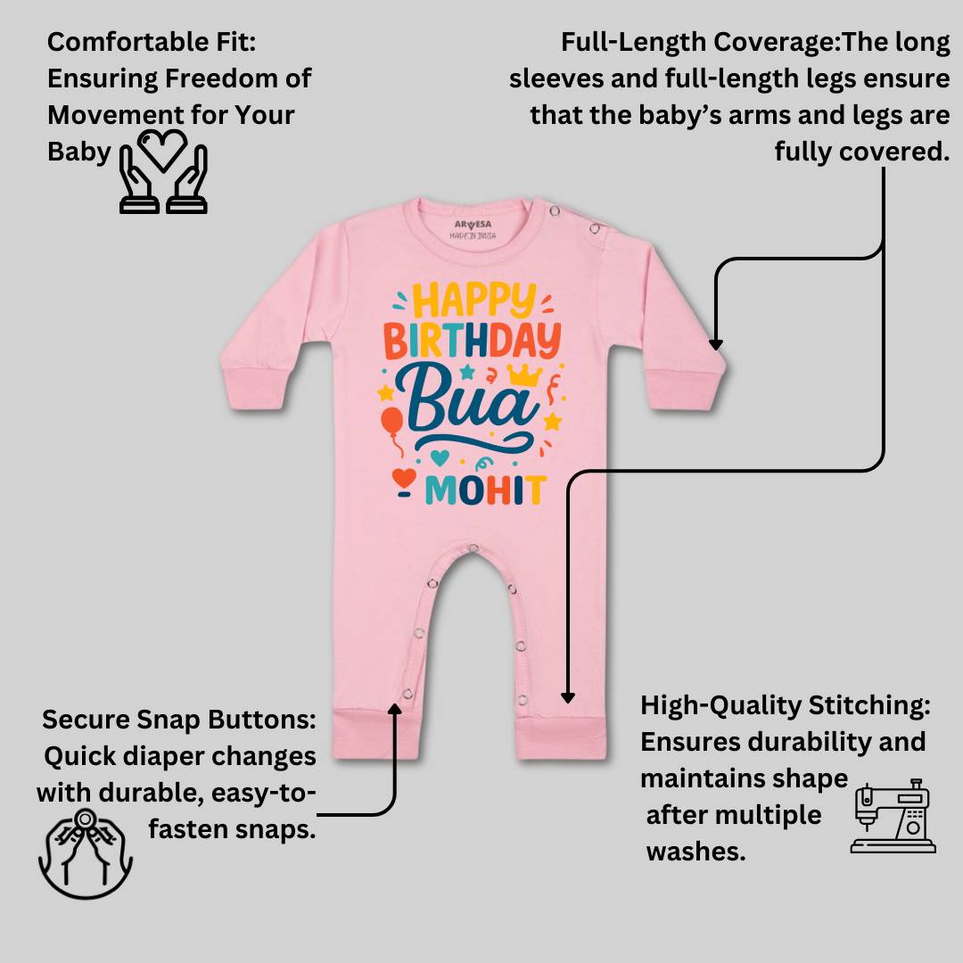 Arvesa Happy Birthday Bua Baby Boy & Girl Dress