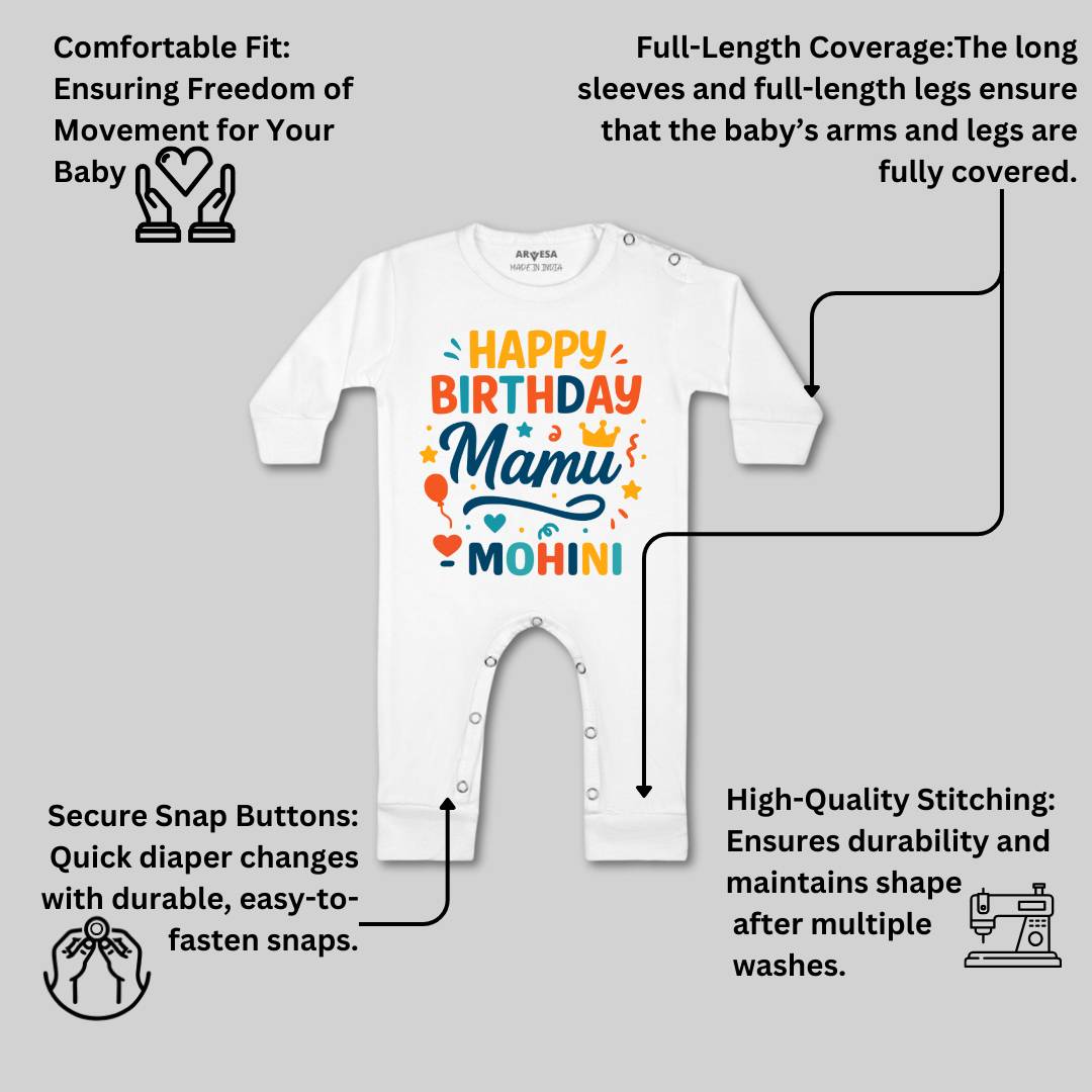 Arvesa Happy Birthday Mamu Baby Boy & Girl Dress
